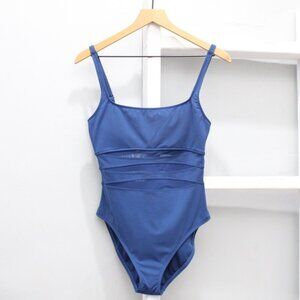 Bleu Rod Beattie Women's Navy Blue Mesh One-Piece Swimsuit Size 8